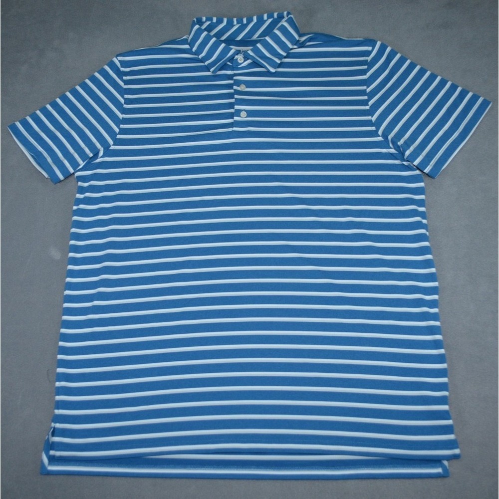 Southern Tide T3 Ryder Greer Blue Stripe Heather Performance Polo Size XL